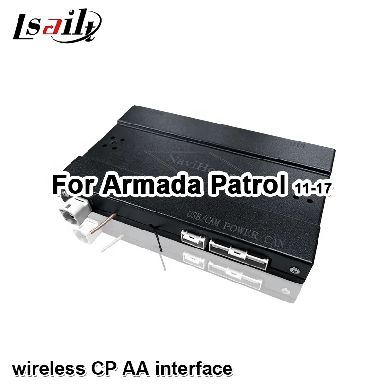 Lsailt Wireless CP AA Interface box for Nissan Armada Patrol Y62 2011-2017 Car Play Adapter, Phone Mirroring , Linux System