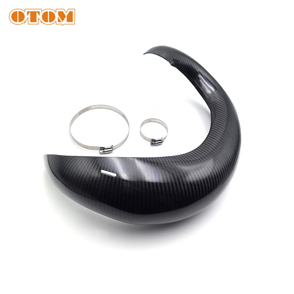 OTOM Off-road Motorcycle 2 Stroke Carbon Fiber Exhaust Cover Guard Protection For KTM HUS QVARNA GASGAS 250 300 HENGJIAN Z300