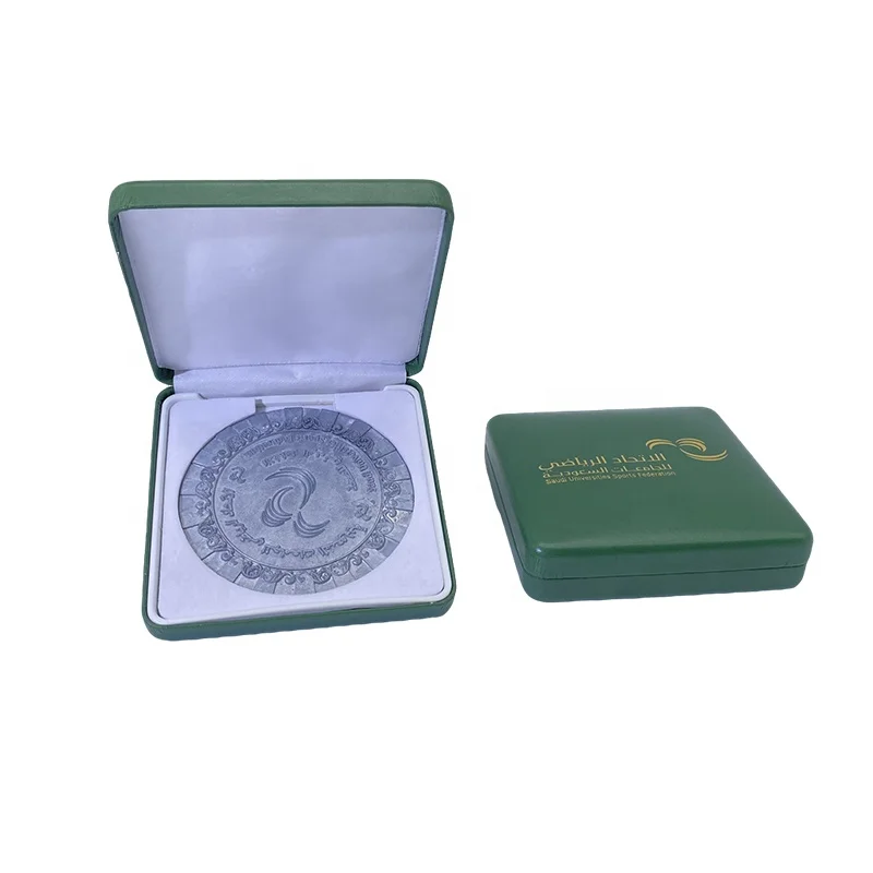 Gold Supplier Eco Friendly Leather Coin Gift Storage Box Custom Logo Sport Coin Packaging Box