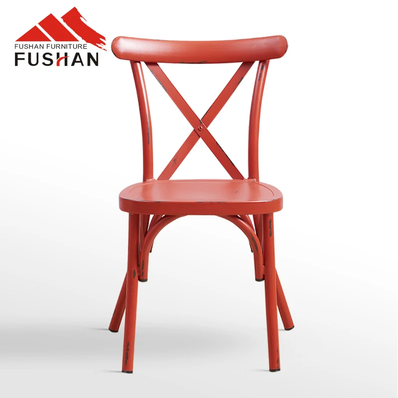 Multifunctional Bistro stackable cross back chair for restaurant modern dining chair