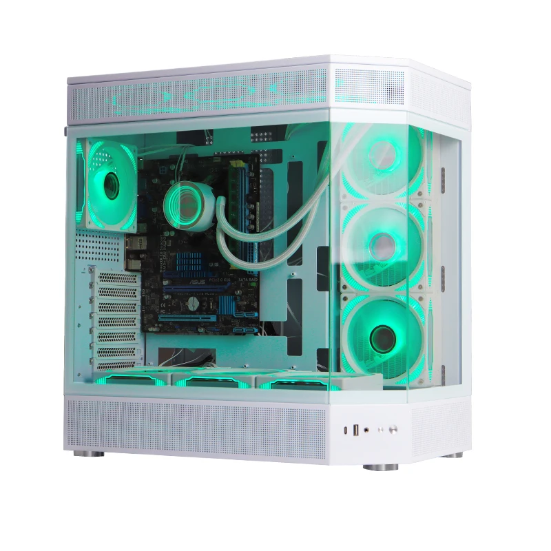 Choiyan High Quality Custom Logo Tempered Glass Gaming PC Case Mid Tower Micro ATX Desktop Computer Cases Towers