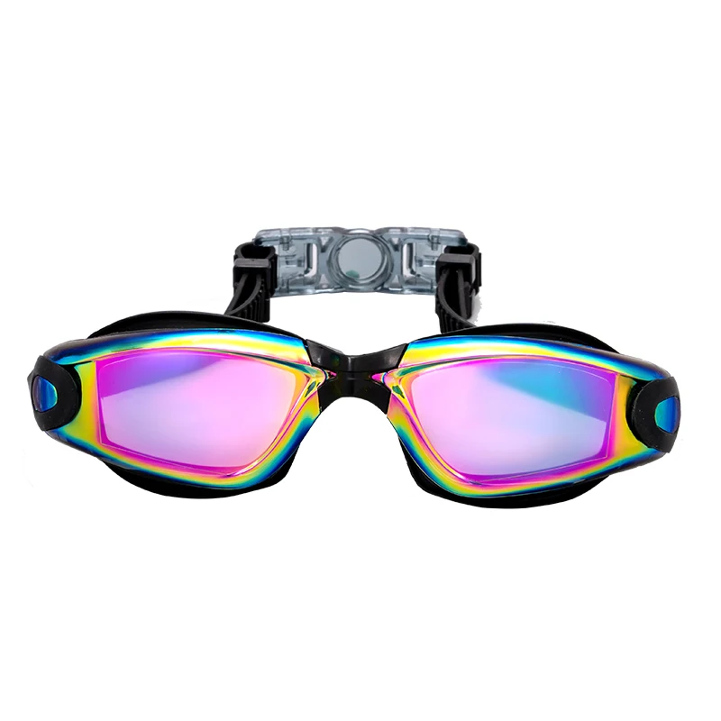 adult waterproof and fog-proof swimming glasses silicone nose clip earplug cross-border electroplated swimming