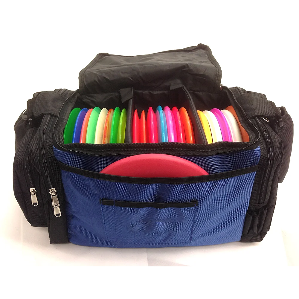 Large Disc Golf Bag with Straps Hold 18-22 Disc Large Bottle Holder Compatible with All Major Backpack Style Bag Straps