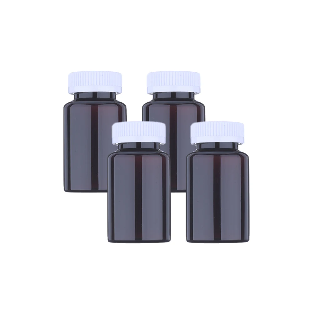 black color 75cc medicine bottles PET 75ml black color pill bottle with childproof cap