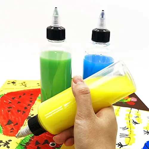 Hot Selling 50ml 100ml 250ml Solvents Oils Paint Ink Squeeze PET Tip Applicator Plastic Bottle with Twist Top Cap
