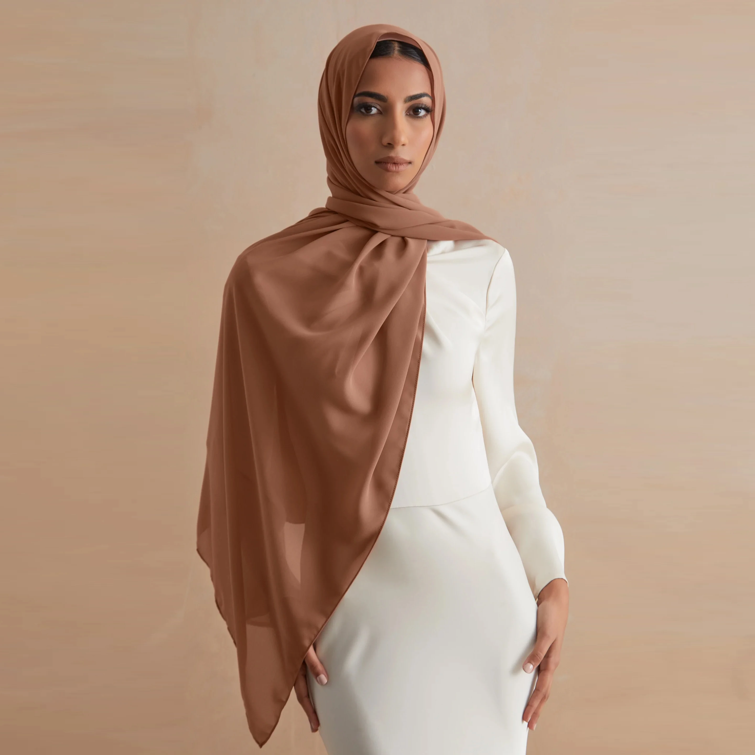 Wholesale High Quality Hot Muslim Solid Blank Plain Chiffon Hijabs Shawls Islamic Headwear Wraps Scarves Long Georgette Scarf
