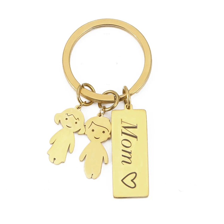 Personalized Keychain Custom Name Boy Girl Key Chain Family Mother Kids Boys Girls Pendant Stainless Steel Jewelry