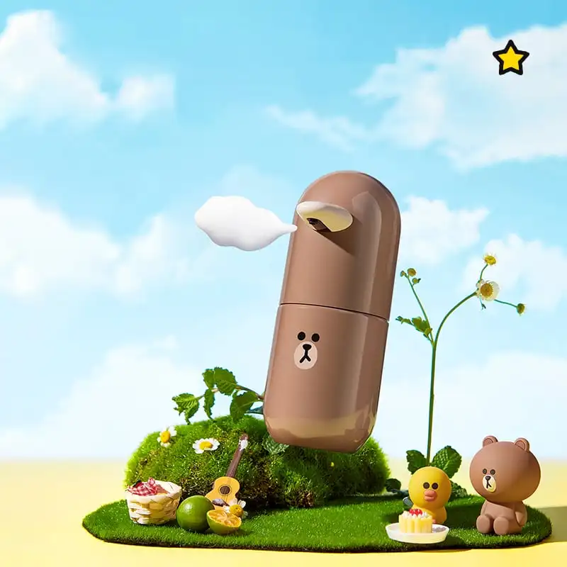 Line friends simpleway foaming soap dispenser automatic kitchen foam liquid pump hand washing touch-free infrared soap dispenser