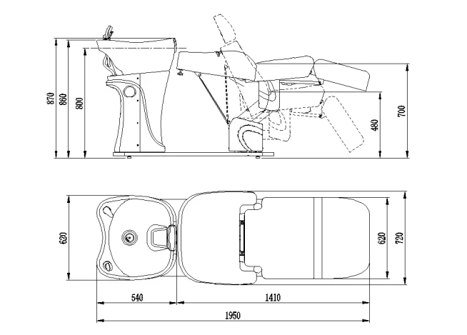 Thickened Sponge Backrest Salon Hair Washing Shampoo Chair F-32843A