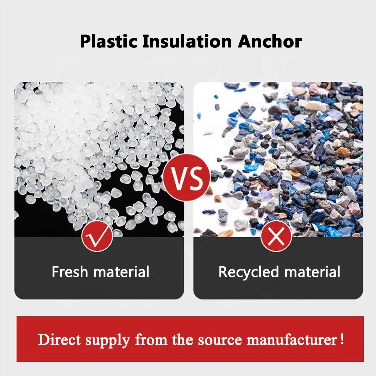 Custom Carbon Steel Screws Plastic Nylon Wall Plug Anchor Drywall Insulation Dowel Board Nails Insulation Fixing Nail Anchors