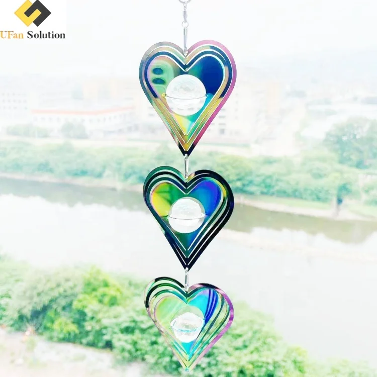 Raindrop Wind Spinner for Yard Garden Wind Spinner Outdoor Metal Large Hanging Decor 3D Garden Art Wind Sculpture Spinners