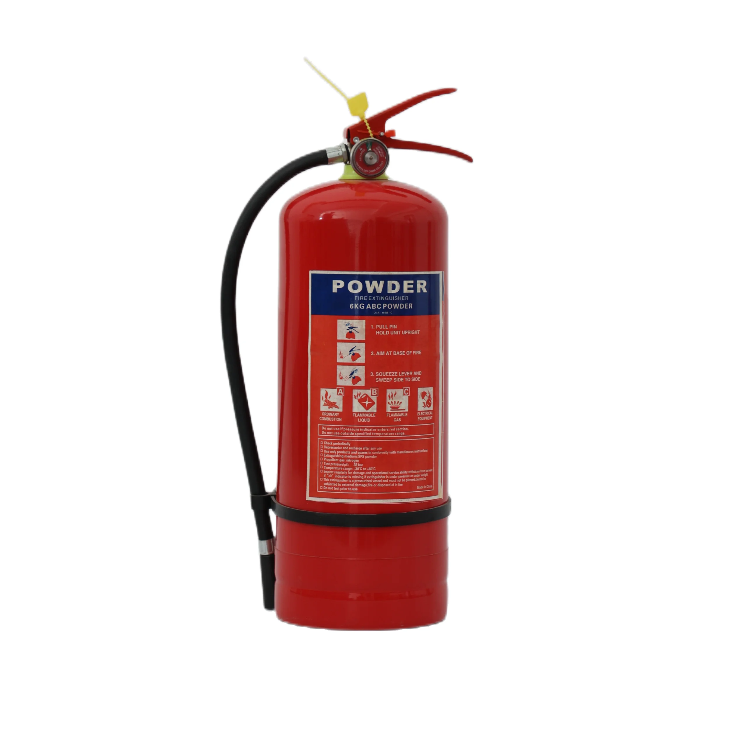 Лучшее качество 6 кг профессиональный Abc сухой порошок огнетушитель свет Oem CE сертификат китайский пожарный упор