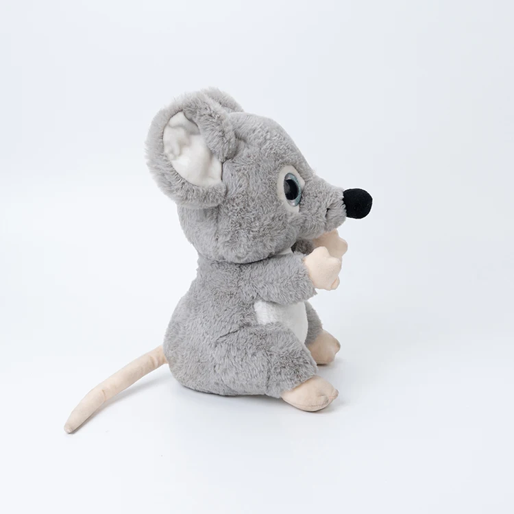 new design mouse rat soft stuffed plush toy stuffed big bright eyes grey and white mouse plush toy