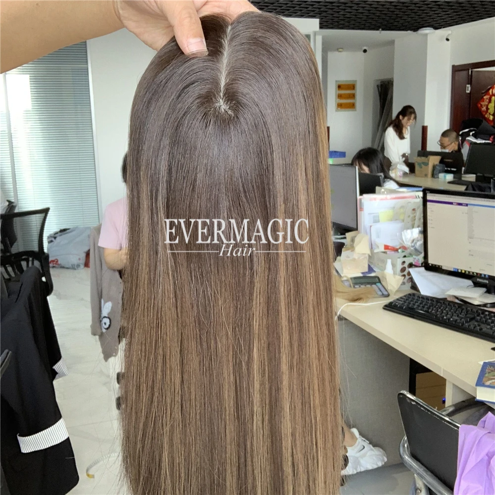 European virgin hair topper silk top with wefted back silk base toppers
