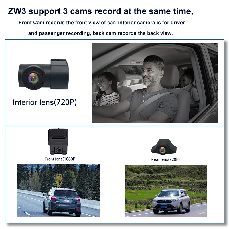 4G AHD 1080p Support ADAS DMS 3 cams