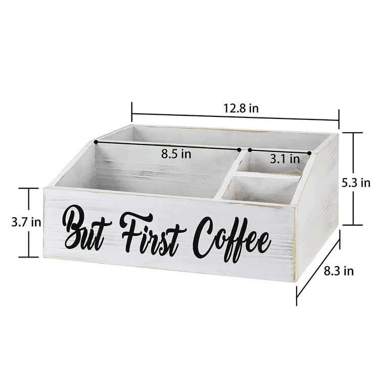 high quality wooden coffee station organizer coffee bar accessories organizer for counter