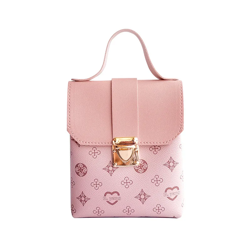New Fashion Printed Women Girls PU Leather Hand Bags Shoulder Crossbody Korean Mobile Phone Bags Handbags Wholesale