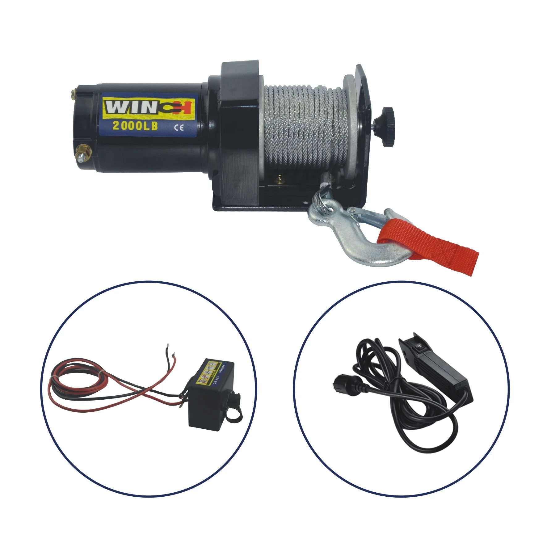 2000lb Электрическая Лебедка 12V P2000-1 P2000-1A P2000-1B P2000-1C для ATV и