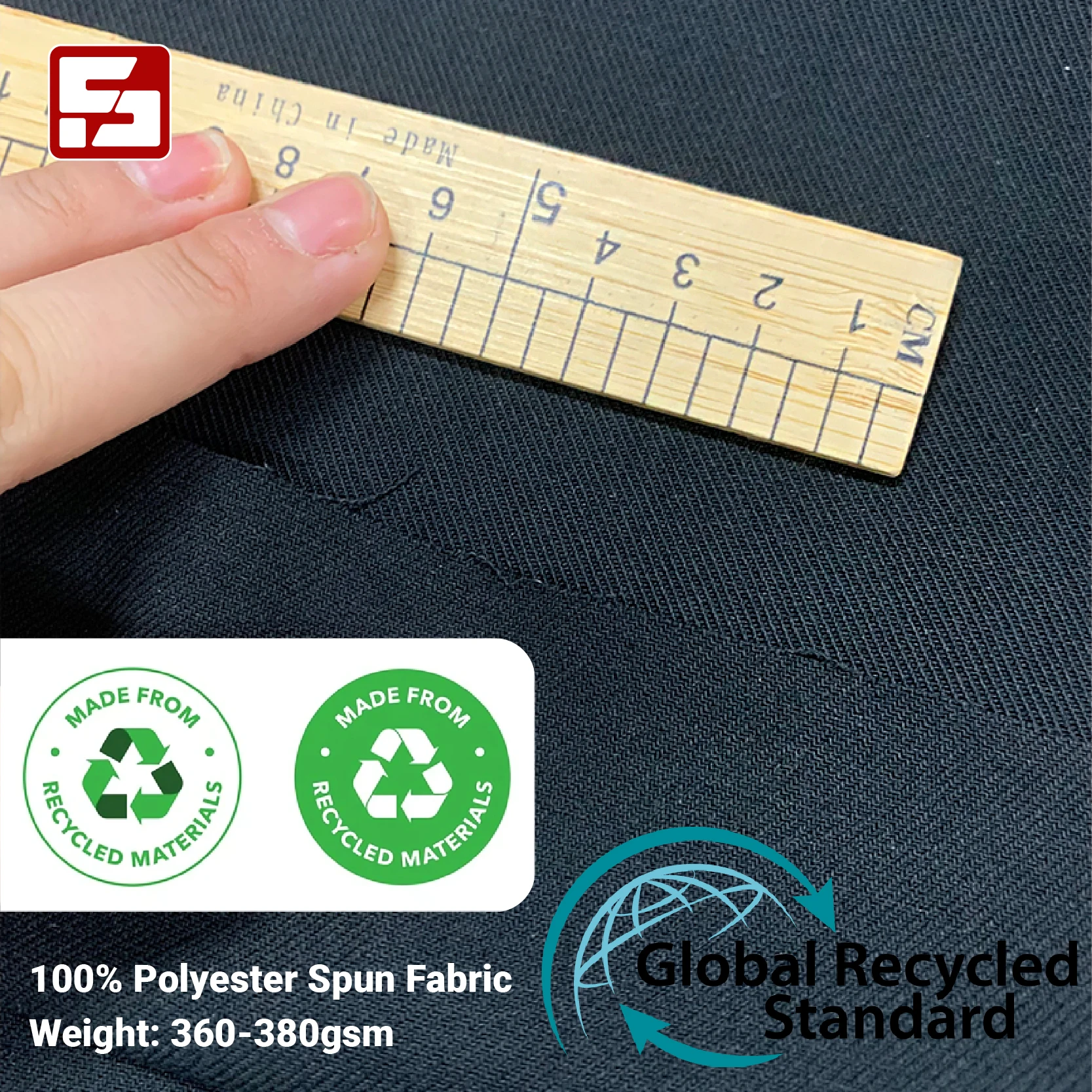 Fabric suppliers cap fabric recycled 100% polyester spun twill coat fabric canvas for outdoor goods