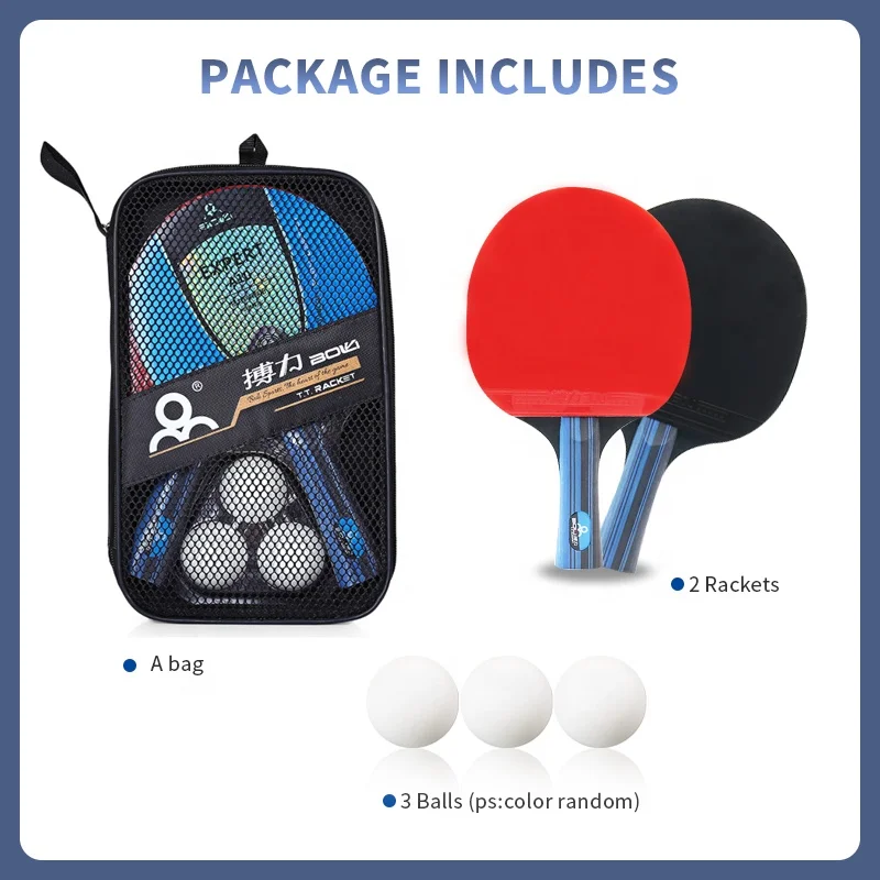 Professional Table Tennis Racket Set Ping Pong Bat