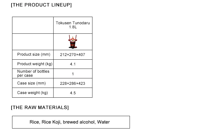 1.8L soft acidity well-balanced and umami sake cheap wholesale wine