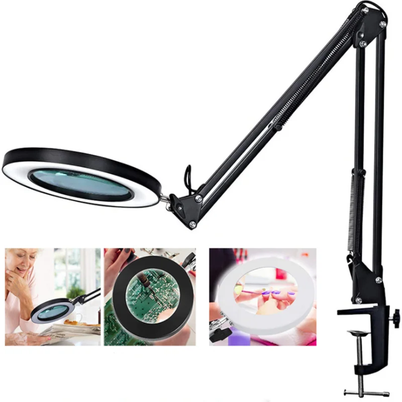 Large size lens led magnifying lamp dermatologist magnifying glass with light