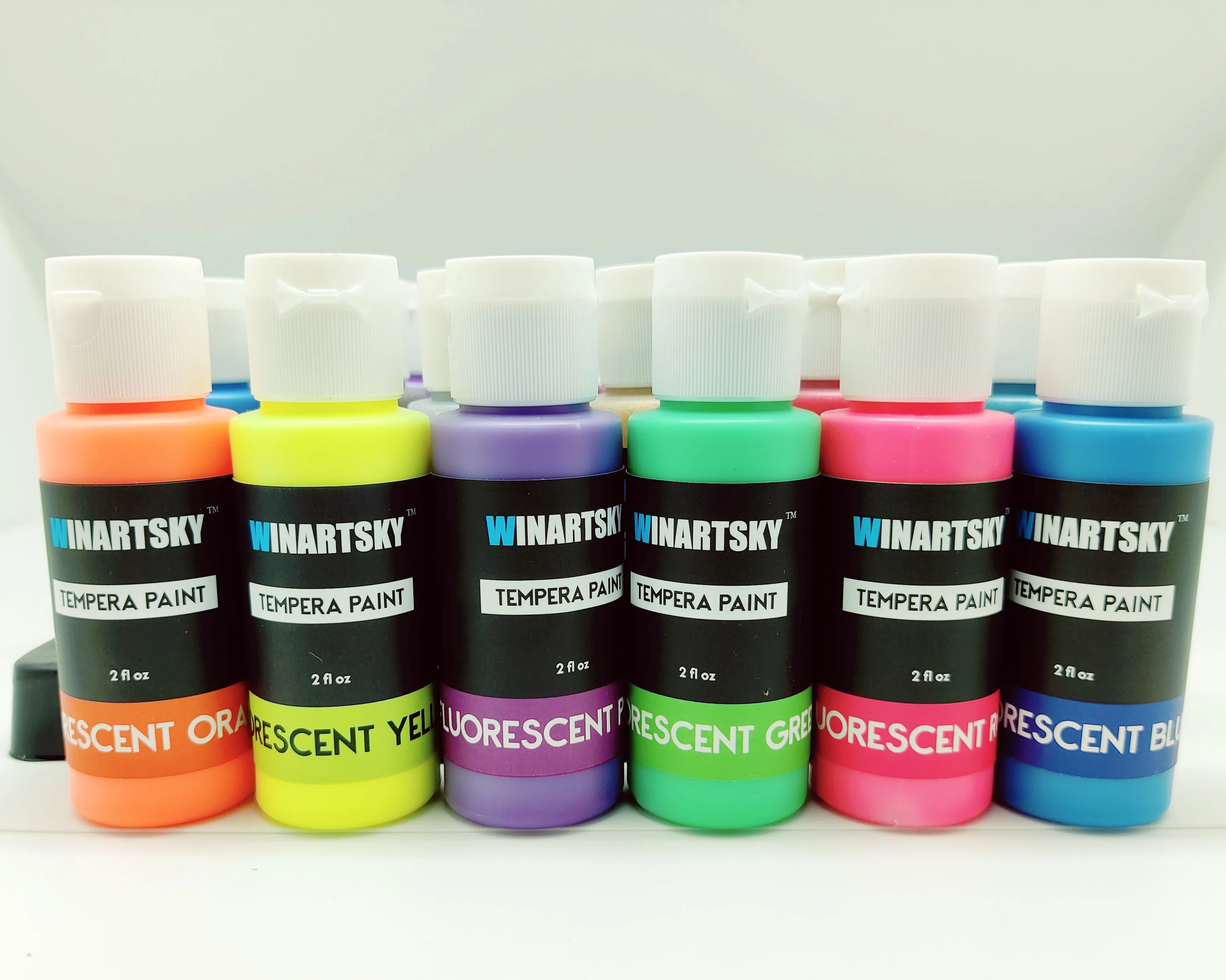 New Arrival 30 Colors Liquid Poster Paint with 3 Brushes Washable Tempera Paint for Kids