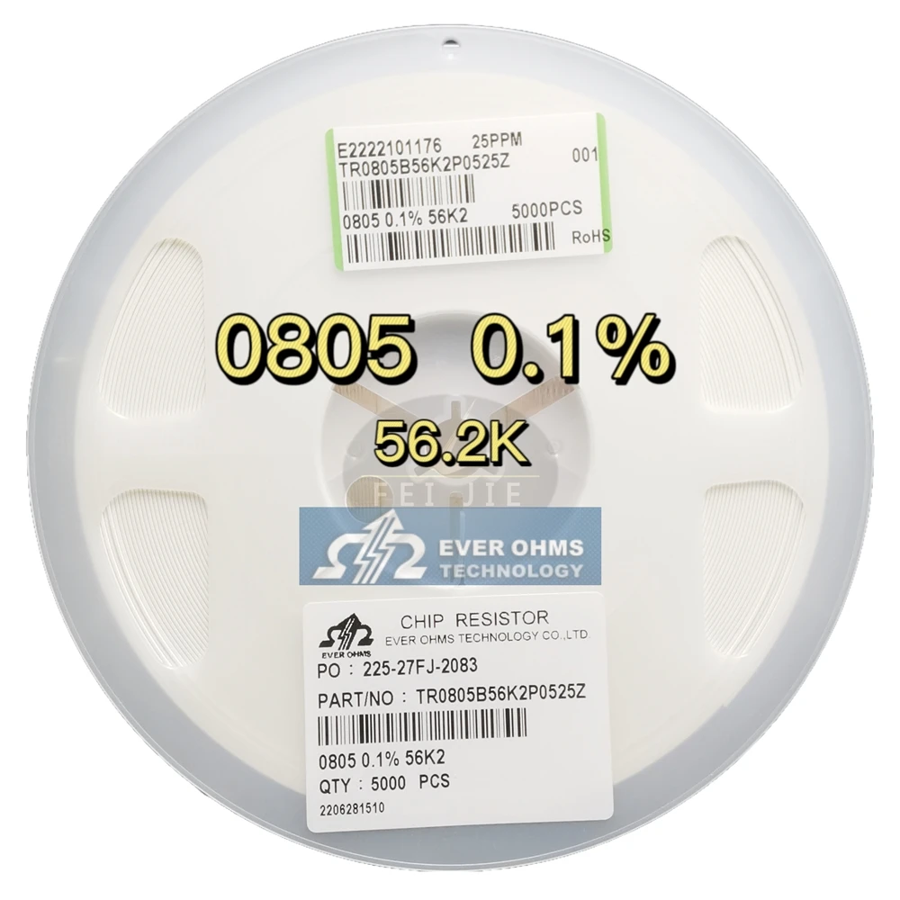 Тонкопленочный прецизионный RESISTOR0805-56.2K 0.1% 25PPMTR0805B56K2P0525Z