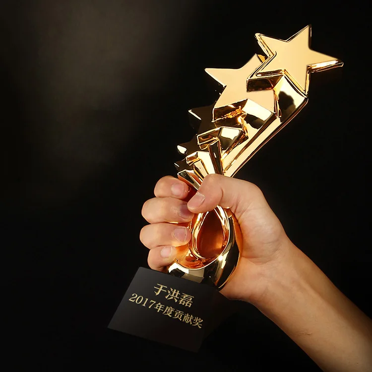 
Gold Star Award Crystal Gift Souvenir Resin Trophy 