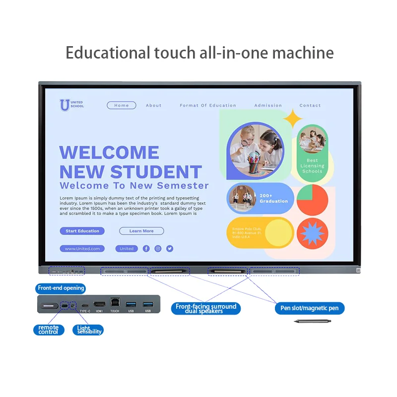 Tacteasy 4K LCD Interactive Digital Smart Electronic Board 86 Inches Digital Smart Board Display Screen