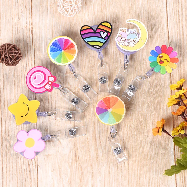 Ready to ship badge reel holders felt badge reel for nurse accessories badge reels for social worker students
