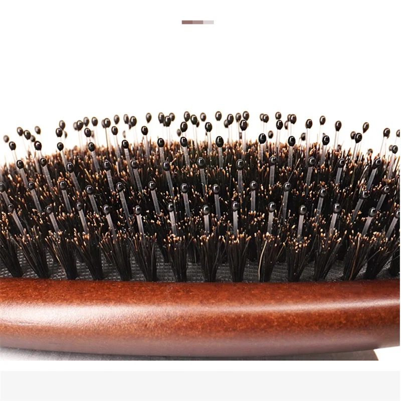 Eco friendly Custom Logo Wooden Hair Brush Hairbrush Boar Bristle Synthetic Massage Comb Hair Detangling