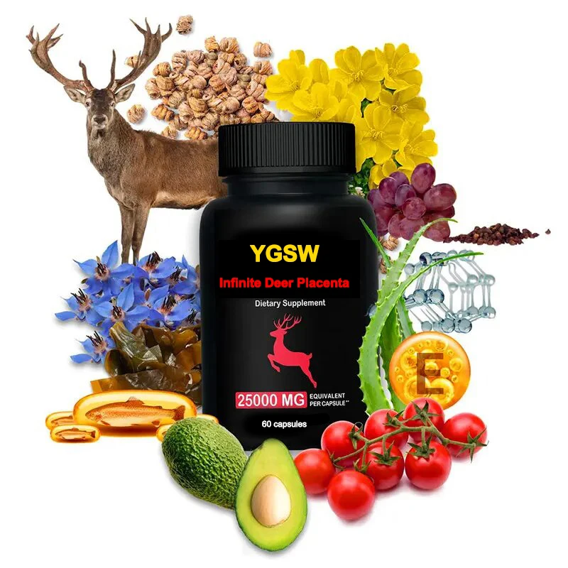 Private label Vegan Gummy Hair Skin Nails Multivitamin Supplement Infinite Deer Placenta Softgel Capsules