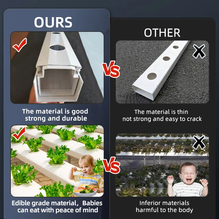 Quality Assurance NFT Gully Hydroponic Pvc Channel Hydroponic Growing Systems For Farm Cultivation Hydroponic Nft Channel