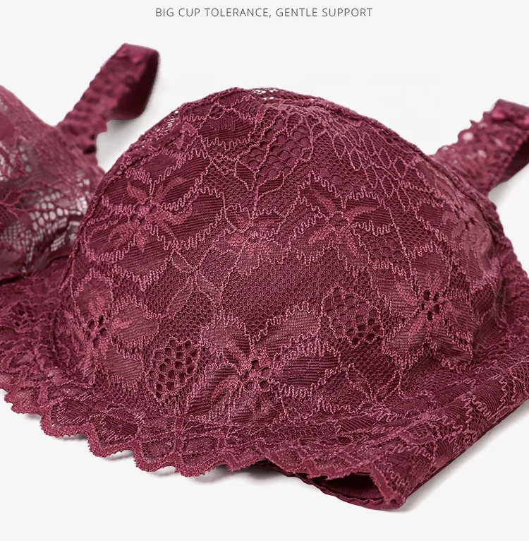 Wholesale plus size bar set women lingerie panties solid bra set E cup lace bra brief sets