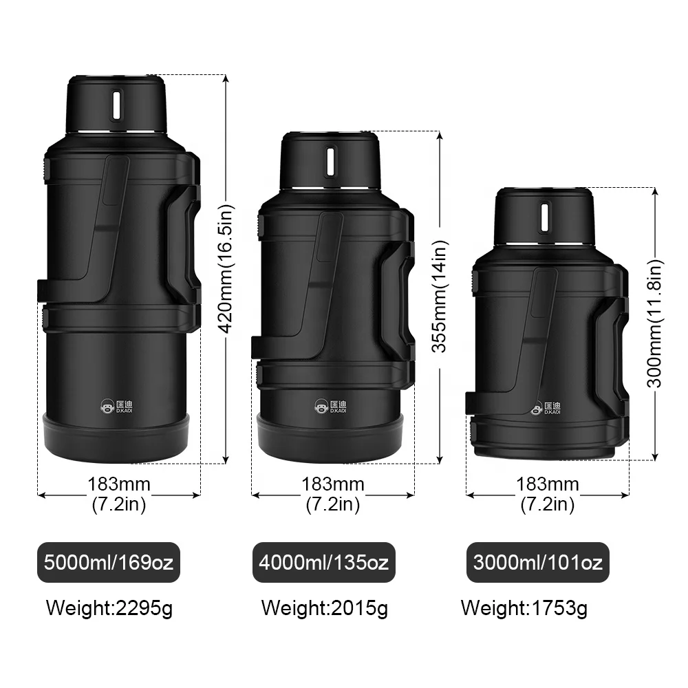 Hot Selling 3L/4L/5L Large Capacity Double Wall Vacuum Travel Pot Insulated Stainless Steel Thermos Travel Flask
