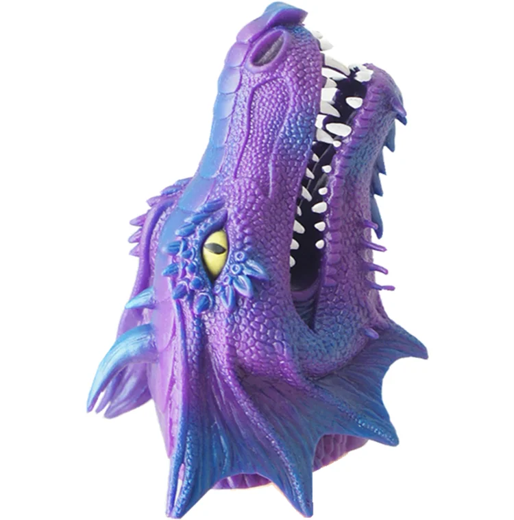 Toy Manufactory High Quality Soft Rubber Animal Toy Finger Puppet TPR Dragon Hand Puppets
