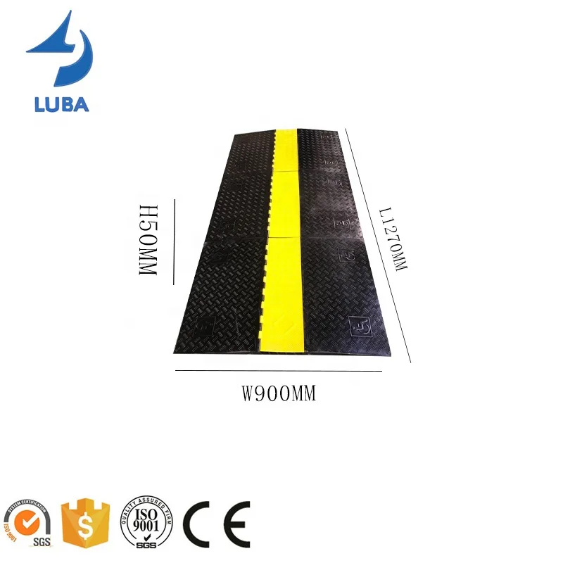 1270X900X50mm 5 Way Channel Rubber Cover Cable Ramp Road Safety Cable Protectors