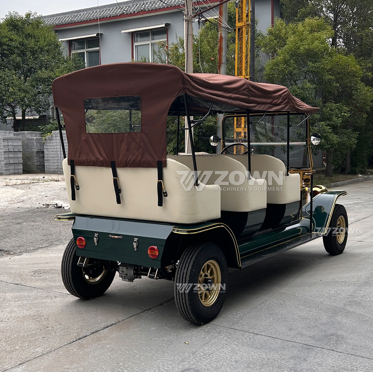 Dark Green Royal Vintage Prices Electric Golf Car Antique Electric Vintage Sightseeing Car Mini Retro Cars Fiat for Sale