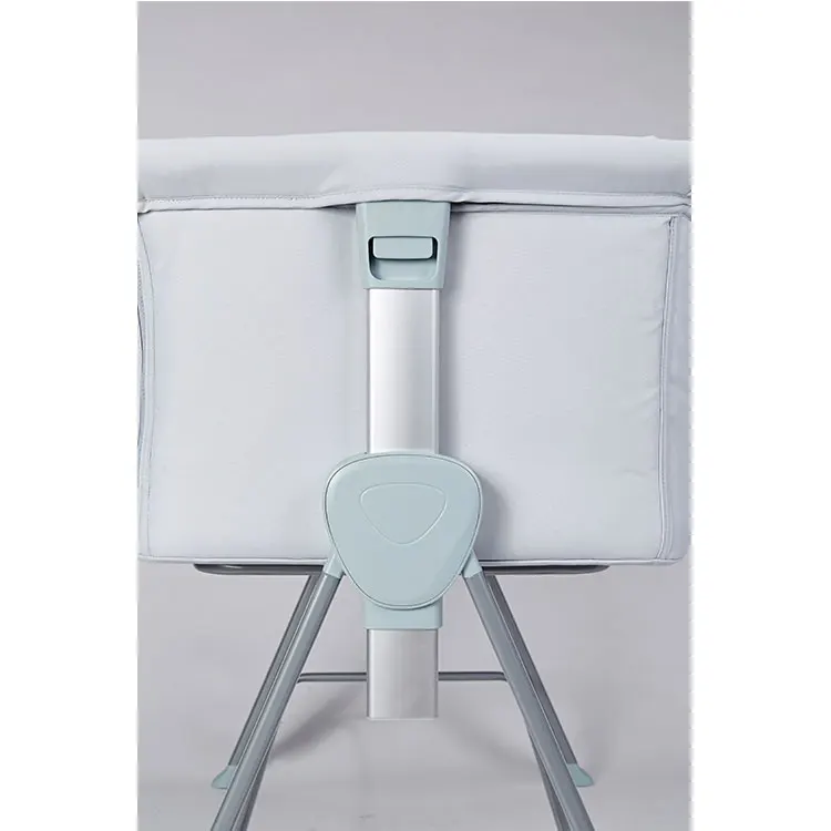 Other children furniture navy blue aluminium frame babycrib folding new born baby bed