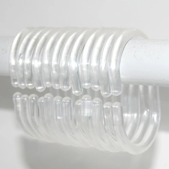 Bathroom Shower Curtain C Hook Ring plastic transparent bathroom pothook  PP shower curtain hooks