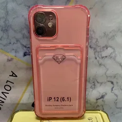 For iPhone Card Slot Case,Neon Color TPU Card Holder Phone Case For iPhone 14 13 12 11 Pro Max X XS XR 7 8 Plus