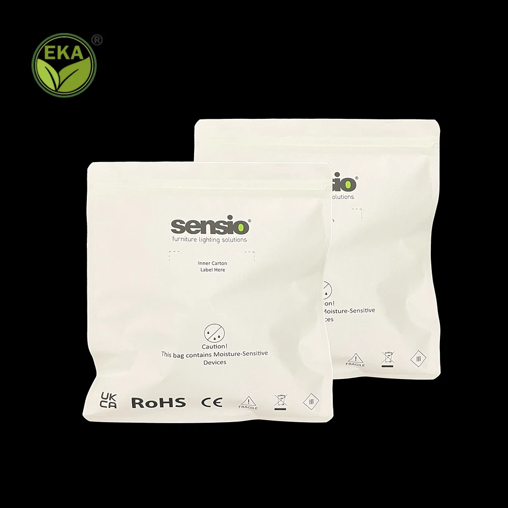 eco-friendly resealable skincare kraft paper small zipper biodegradable stand up pouch packaging for packaging powder products