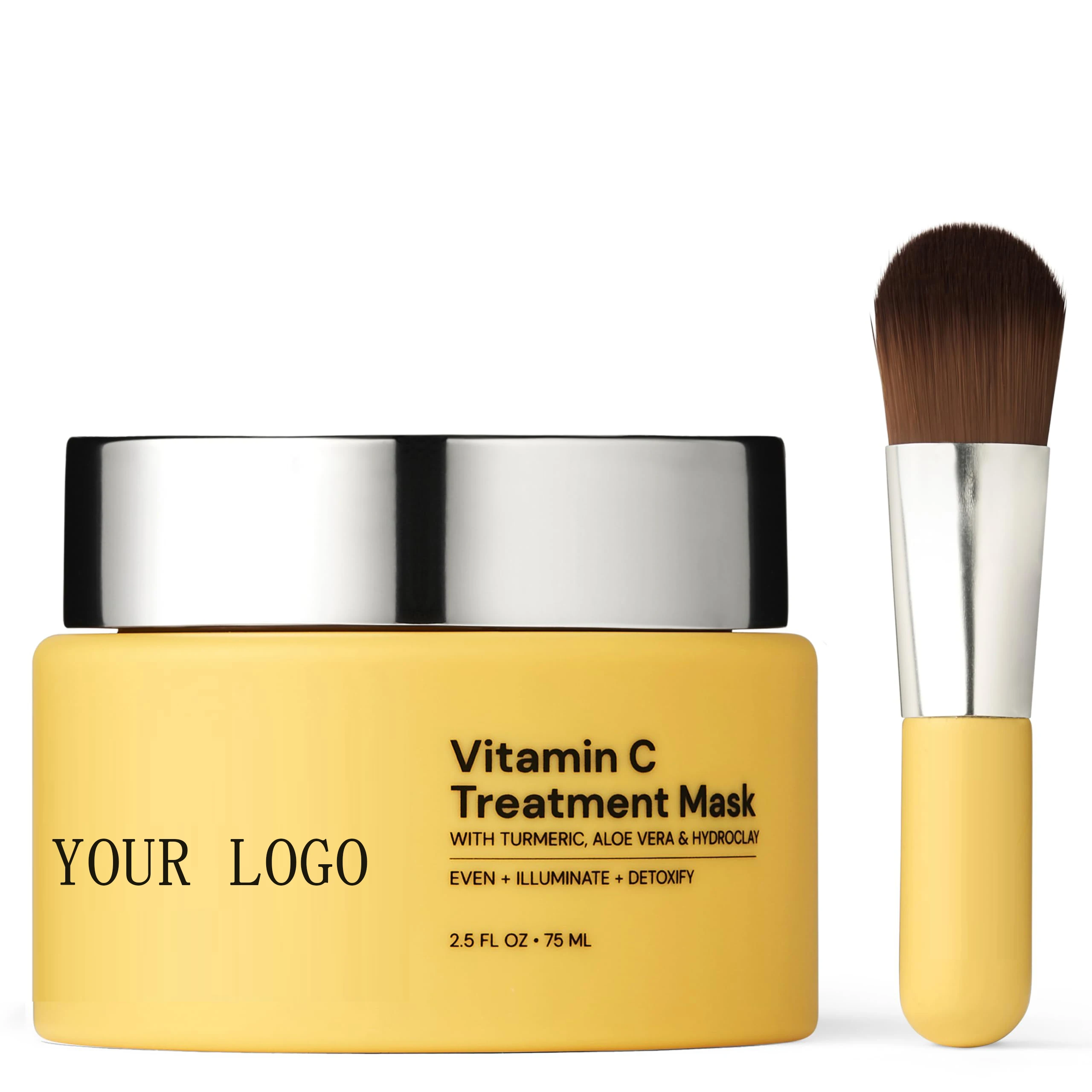Custom Logo Facial Improves Deep Cleansing Pores Turmeric Clay Face Mask Skin Care Vitamin C Treatment Clay Mask