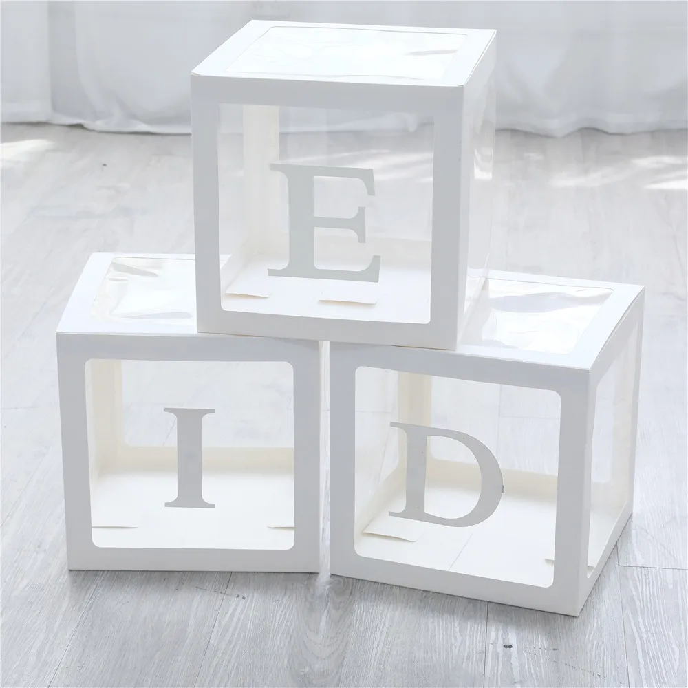 Creease Eid Mubarak несколько комбинаций DIY Белое золото серебро прозрачные воздушные шары коробки с буквами Ramadan Kareem