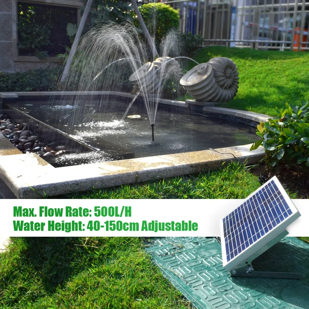 
10V/15 W solar pump with battery solar water pump garden park water fountains landscape pool outdoor DC brushless decoration 
