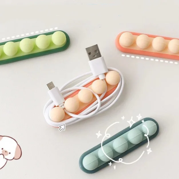 Desktop Management Accessory Self-Adhesive Silicone Cord Wire Holders Multipurpose Cable Organizer Clips