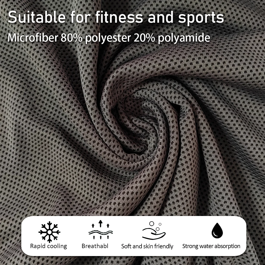 Customized logo print super dry sport ice cooling microfiber towel arctic cool towel with bottle