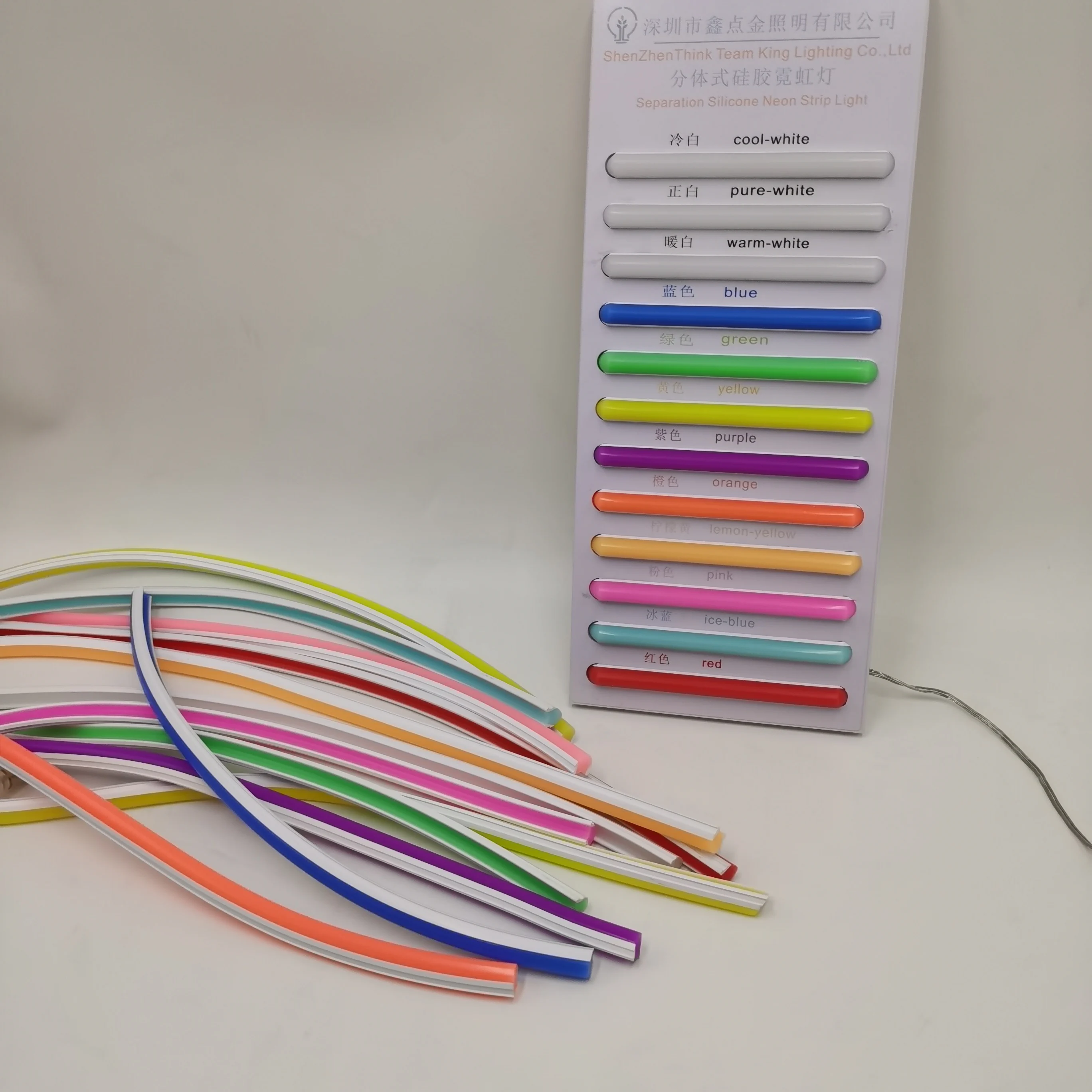 Easy to install 12V waterproof IP43 6mm/8mm/12mm silicone separation neon led for neon signs