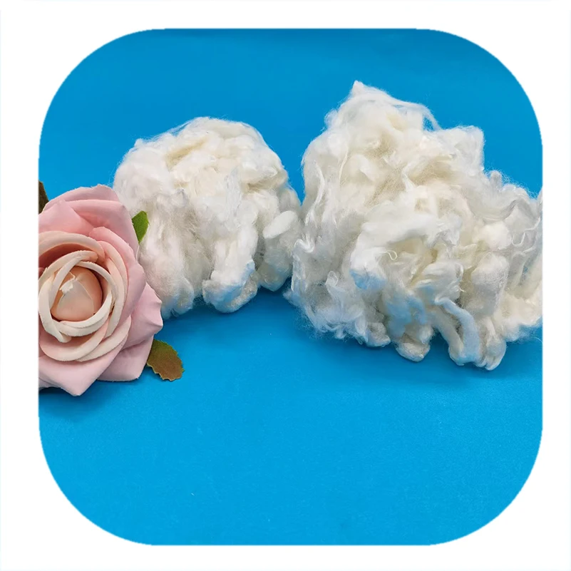 Wholesale 3D 60MM FR white Viscose fiber for mattress